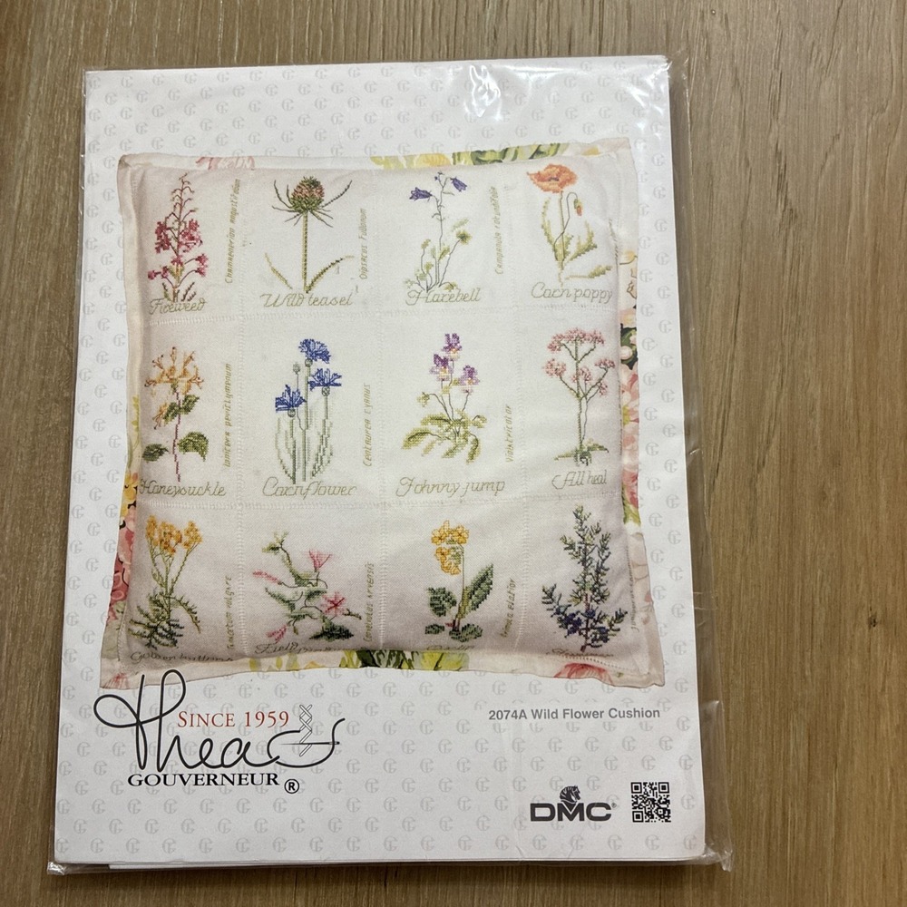 Wild Flower Cushion Cross Stitch Kit Thea Gouverneur 2074A New In Package DMC